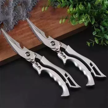 Kitchen Scissors Chicken Bone Kitchen Shears Duck Fish Cutter Stainless Steel Fish Scissors Scale Clean Cook Scissors Knife