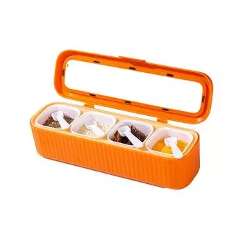 Kitchen Seasoning Box Set With Lid And Spoon For Easy Storage Multi Functional Seasoning Box One Can