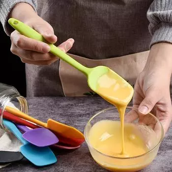 Kitchen Silicone Cream Butter Cake Spatula Mixing Batter Pastry Scraper Brush Butter Mixer Cake Brushes Baking Tool Kitchenware чёрный
