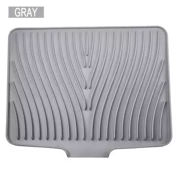 Kitchen Silicone Dish Drying Mat Efficient Drain Pad for Glasses Silverware and Pots Perfect Kitchen Accessory чёрный