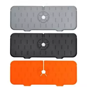 Kitchen Silicone Faucet Mat Faucet Water Catcher Mat Sink Splash Pad Countertop Protector Bathroom 1PC