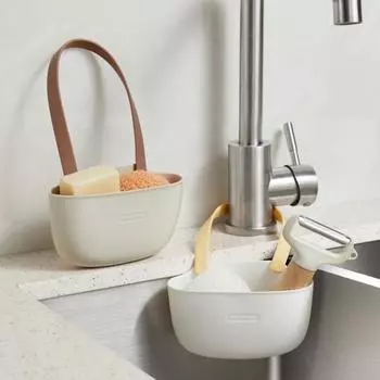 Kitchen Sink Holder Hanging Drain Basket Large Capacity Easy to Install Multipurpose Single-Layer зелёный