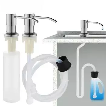 Kitchen Sink Liquid Soap Dispenser Stainless Steel Soap Dispenser Extension Tube Kit Bathroom Lotion Detergent Hand Press Pumps