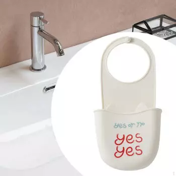 Kitchen Sink Shelf Soap Sponge Drain Rack Holder Basket Faucet for Plugs Text