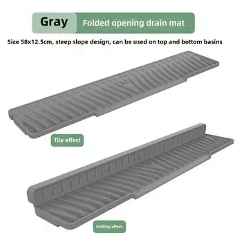 Kitchen Sink Splash Guard, Faucet Mat Splash Catcher, Handle Drip Catcher Tray, Multipurpose for Kitchen Dish Drying Mats Sponge 45-58cm