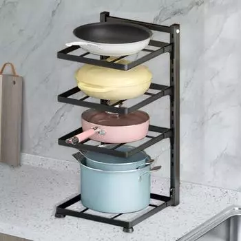 Kitchen Sink Storage Rack Cooker Storage Rack Multi-Layer Household Stovetop Cabinet Adjustable Pot Rack Kitchen Accessories New