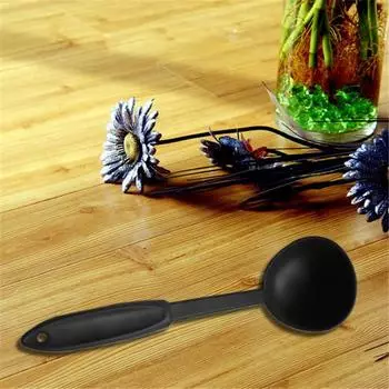 Kitchen Soup Spoon Cookware Nylon Ladle Spoon Black Color Kitchen Cooking Ladle For Serving Soup Utensil Tools Accessories