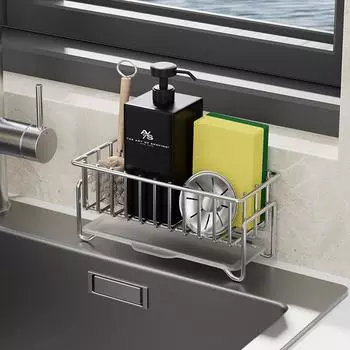 Kitchen Storage Rack Sink Sponge Drain Rack Dish Cloth Finishing Rack Sponge Holder Brush Soap Kitchen Organizer Accessories