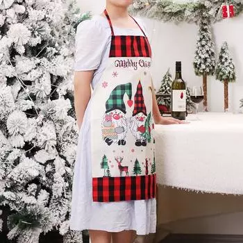Kitchen Supplies Adjustable Christmas Apron Waterproof Oil-proof Bib Aprons Portable Durable Faceless Doll Apron Baking