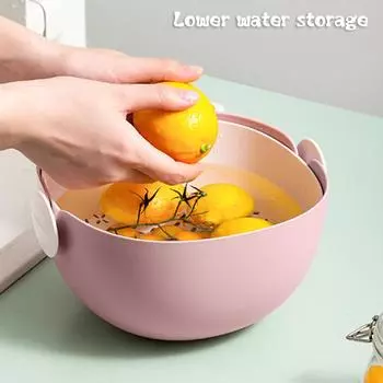 Kitchen Supplies Kitchen Double Drain Basket Fruit Vegetable Washing Strainer Collapsible Drainer Kitchen Gadgets Accessories Small