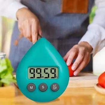 Kitchen Timer Waterproof Small Timers Digital Suction Cup Reminder with LCD Display Timing Tools for Baking/Kitchen зелёный