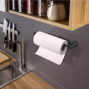 Kitchen Tissue Holder No Punching Required Bathroom Roll Paper Holder Toilet Wall Mounted Towel Rack Save Space Home Accessories