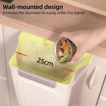 Kitchen Wall-mounted Foldable Trash Can Household Kitchen Cabinet Hanging Garbage Multifunctional Kitchen Cleaning Trash Can