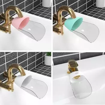 Kitchen Water saving Nozzle Faucet Extender Kids Hand Washing Device Guide Sink Extender Bathroom accessories Faucet Extension синий