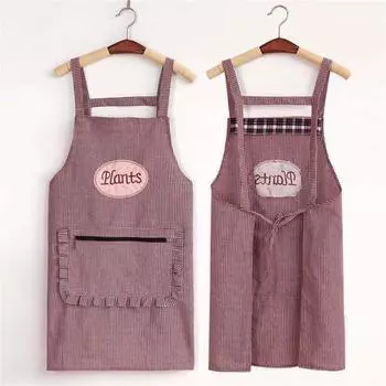 Kitchen Waterproof Apron With Zipper Pockets Fabric Cooking Apron With Front Pockets And Zipper Clothing Cooking Aprons