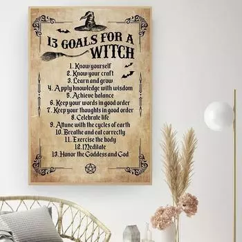 Kitchen Witchery Poster Retro Witch Canvas Painting Prints Posters Vintage Home Room Bar Cafe Decor Aesthetic Art Wall Painting 21x30cm No Framed