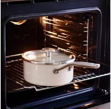 KITCHENAID Steel Core Enamel 2,4 л сливочно-эмалевая кастрюля с крышкой