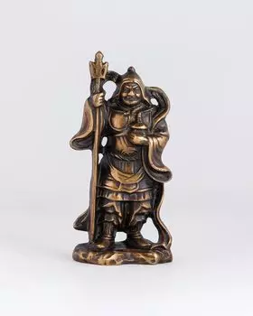 Kitcho Seven Lucky Gods Bishamonten Буддийская статуэтка Asahimine Украшение Seven Lucky Gods Takaoka Copperware (Цвет медный/окрашенный) скульптор