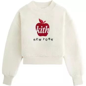 Kith 2024 Winter Collection Empire State Sherpa Fashion Versatile Comfortable Letter Sweatshirt Kids sweatshirt White KHK030674-116 XL