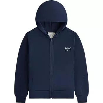Kith Aw24 Kids Fall Classics 2024 Nelson Full-Zip Letter Print Jacket Kids jackets Navy-Blue KHK030588-413 M