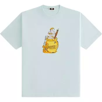 Kith Cartoon Honey Jar Print Design Comfortable Pullover Short Sleeve T-Shirt Unisex Tops Blue KHT030130 M