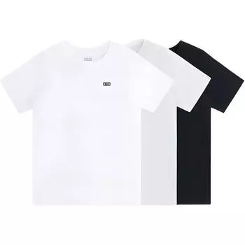 Kith Детская коллекция AW24 Осень Классика 2024 Удобная модная футболка с круглым вырезом и коротким рукавом, 3 штуки, детские топы KHK030553-001 XS