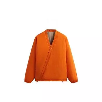 Kith Двусторонняя стеганая куртка Jerome с перекрестными застежками, расклешенная, унисекс, верхняя одежда, кремовый цвет KHM010355-822 L