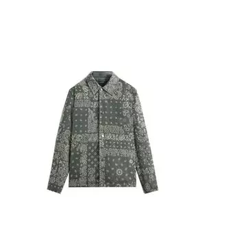 Kith Флокированная деконструированная бандана Тренерская куртка Суд унисекс Верхняя одежда Зеленый KHM010370-307 M