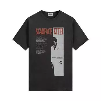 Kith For Scarface Film Poster Vintage Tee Black Men Tops KHM034171-001 S