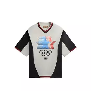 Kith Футболка-сетка для разминки Olympics Heritage Darin, шелковые топы унисекс, белые KHM032273-116 L