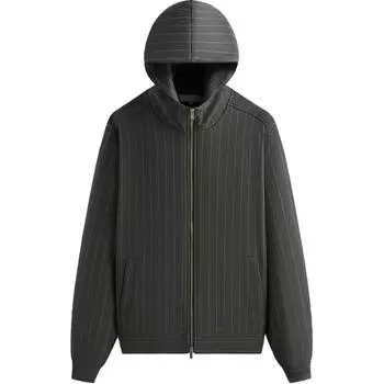 Kith Коллекция осень-зима 2024, элегантная полосатая модная толстовка с капюшоном Selfridge с застежкой-молнией, мужская верхняя одежда Machine KHM032385-178 S