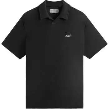 Kith Микро Вафля Дрю Поло Черный Мужские Топы KHM032144-001 L