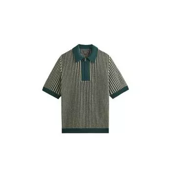 Kith Nash Knit Polo Sandrift Machine Men Tops Black KHM033496-104 L