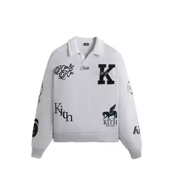 Kith Nelson Collared Pullover светло-серый цвет для мужчин KHM031908-002 M