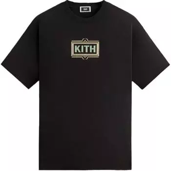 Kith Изысканная классическая футболка с логотипом, черные мужские топы KHM031995-001 XL