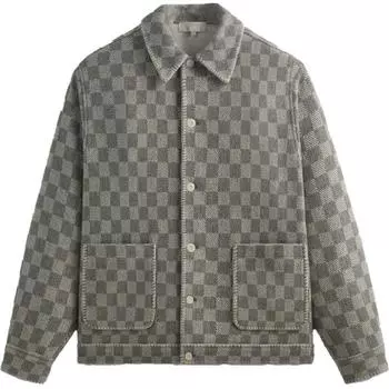 Kith Осень 2024 года, модная универсальная рубашка с длинным рукавом в клетку, мужские рубашки, цвет сталь KHM032319-269