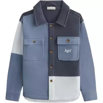 Kith Осенняя Классика 2024 Серия Вязаная футболка с длинным рукавом Apollo с цветными блоками Детские футболки Синий KHK030575-404 S