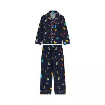 Kith Пижамный комплект Kids x Sesame Street, топы Nocturnal Kids, синий KHK190020-413 XS
