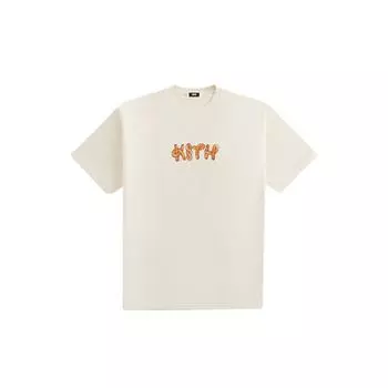 Kith Серия Treats Ss24 Футболка с принтом букв, с круглым вырезом, повседневный пуловер, футболка с коротким рукавом, унисекс, хаки KHT030126-102 XL