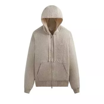 Kith Slub Boucle Sierra Толстовка с капюшоном на молнии для мужчин Холщовые мужские топы кремового цвета KHM031815-210 M