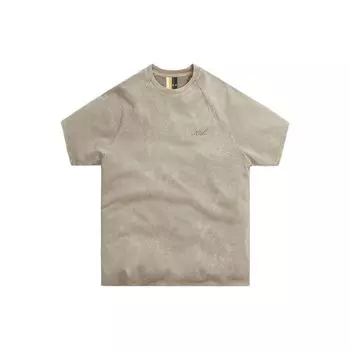 KITH Solid Color Logo Round Neck Short Sleeve T-Shirt Unisex Tops Khaki KH030095-207 XS