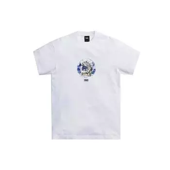 Kith Ss21 Earth Pattern Printed Crew Neck Short Sleeve T-Shirt Unisex Tops White KH030072-101 S