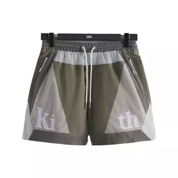 Kith Ss23 Micro Cord Turbo Short Color Block Drawstring Letter Embroidery Casual Shorts Unisex shorts Green KHM060379-301 S