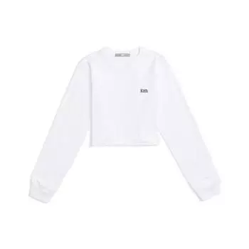 Kith Women Lucy Cropped Long Sleeve II White Women Tops KHW030211-101 XL