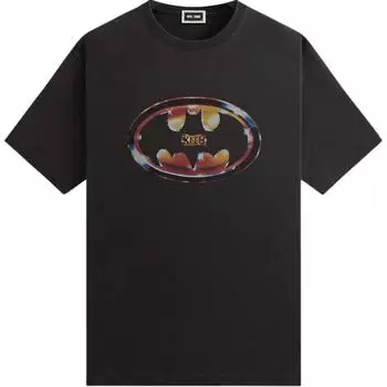 Kith X Batman Logo Vintage Tee Black Мужские топы KHM032794-001 L