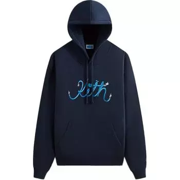 Kith X Disney Дональд Дак Руки Винтажное Худи Nelson Ночной Мужской Топ Синий KHM033131-413 L