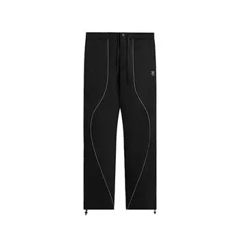 KITH X K-Tech Collaboration SS25 Seamed Nylon Bolt Waterproof Logo Lace-Up Fashion Casual Pants Men pants Black KHM060773-001 M