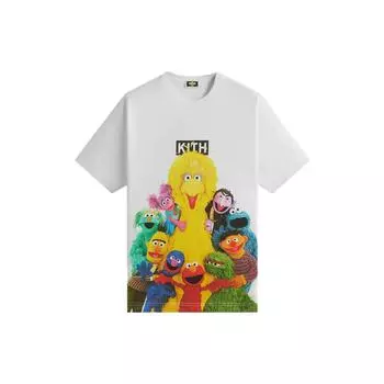Kith X Sesame Street Group Hug Tee Белый Мужской Топ KHM033086-101 S