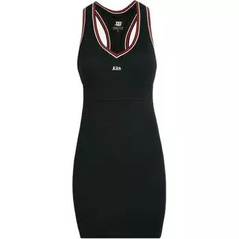 Kith X Wilson Collaboration Brand Logo Print Sleeveless Dress Women dresses Black W91W314329WBKA XS