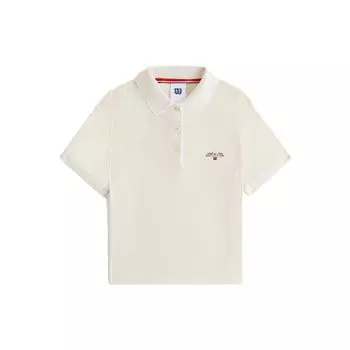Kith X Wilson Logo Letter Print Pullover Short Sleeve Polo Shirt Women Polo Shirts White w91w314130wwte XS